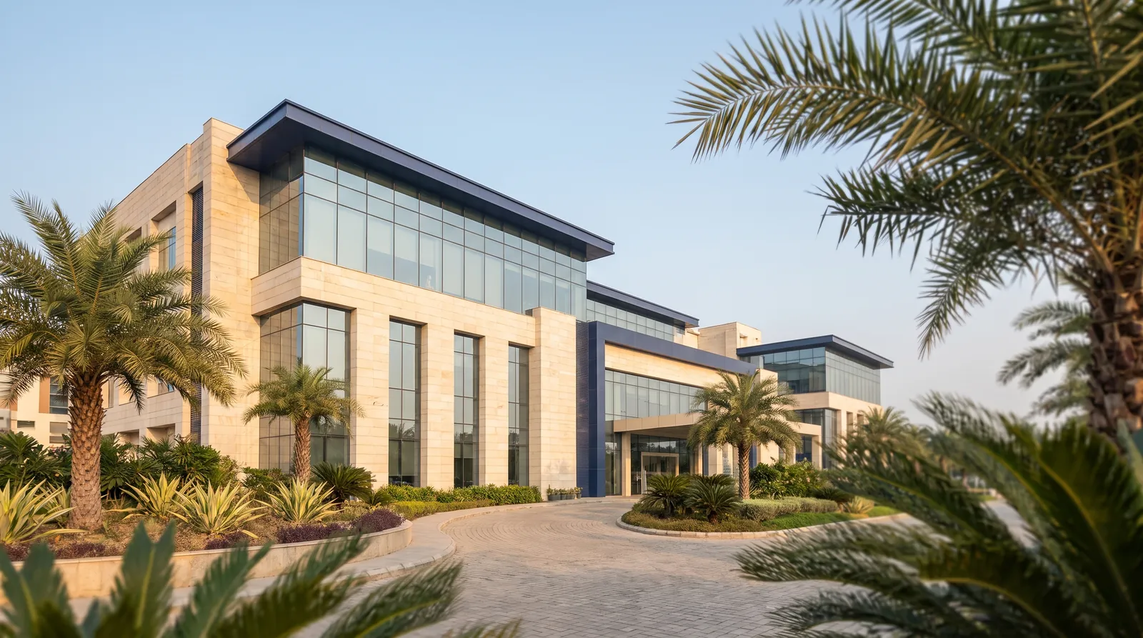A modern private hospital building in Delhi